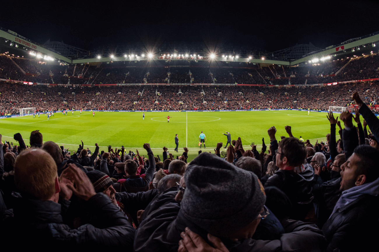 Fans Celebrate Goal at Old Trafford